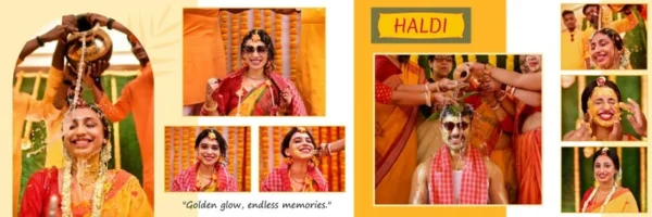 vibrant haldi theme album psd collection
