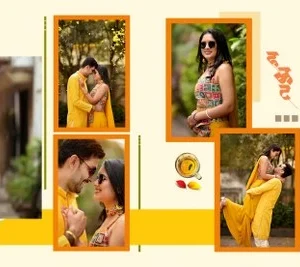 haldi wedding album cover page psd