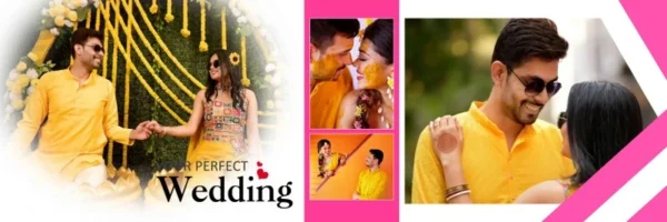 free haldi pre-wedding album psd designs