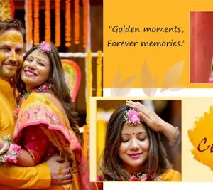 traditional haldi photo album psd download