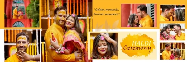 traditional haldi photo album psd download