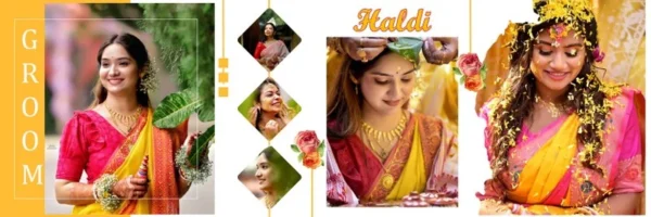 Easy Editable Haldi Funtion Wedding Album Psd Files