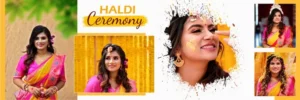 yellow theme haldi psd album design