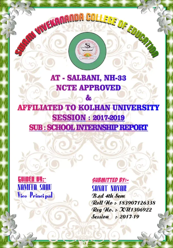 College Assignment Cover Page Digital Design with ornaments petterns