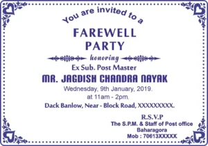 Farewell Perty Invitaion Card Digital Design